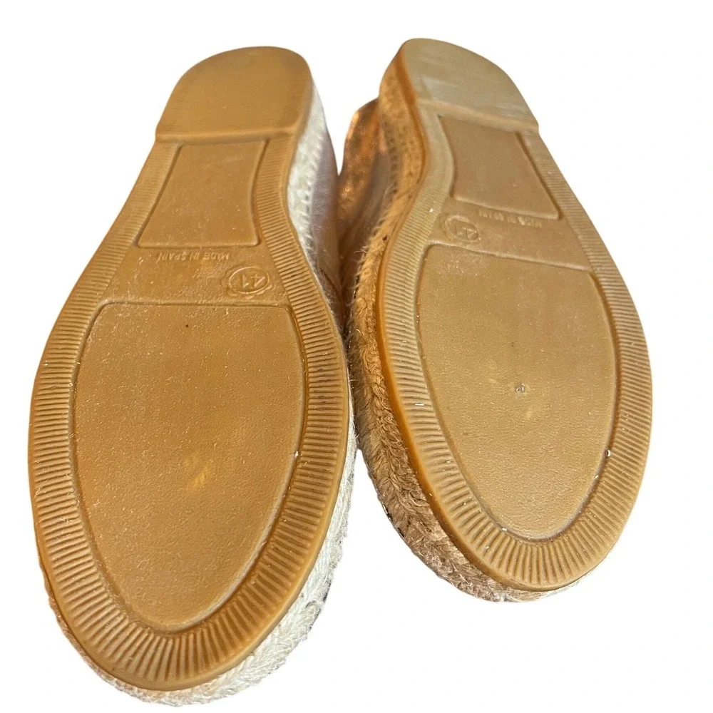 Robert Clergerie Paris Eloise Rose Gold buttery Leather Espadrille size 10 spain